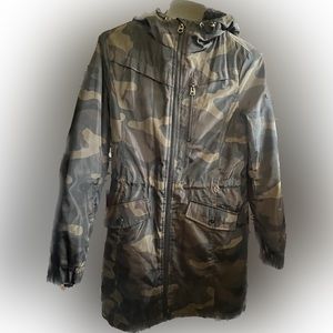 Camo rain coat